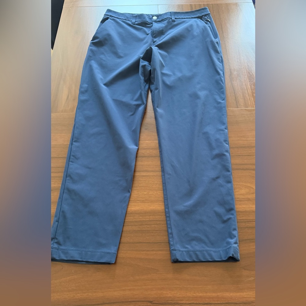 Lululemon ABC Slim-Fit Trouser Pant Men’s navy blue Warpstreme LM5AO5S Sz 35 - Picture 3 of 11